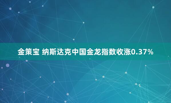 金策宝 纳斯达克中国金龙指数收涨0.37%